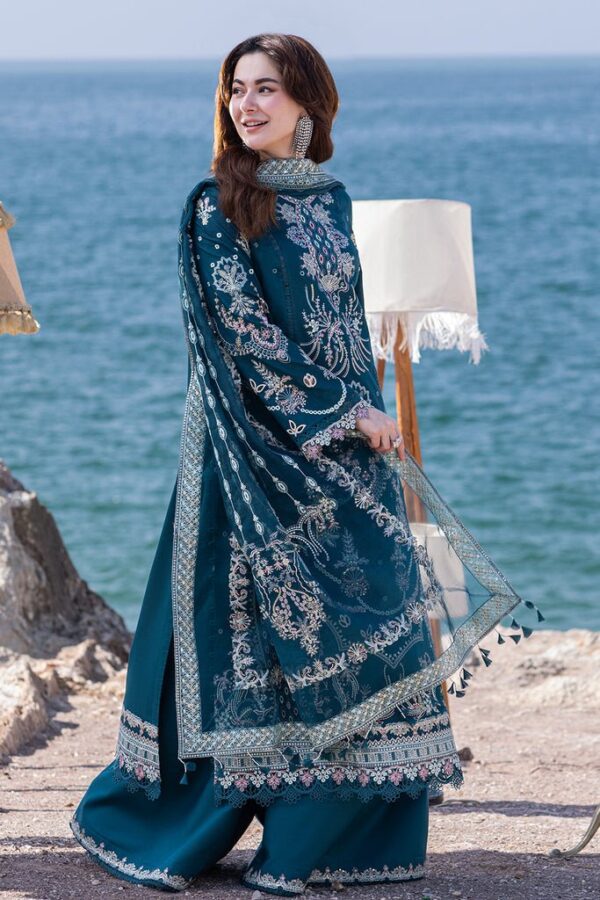 Lawn-3PC Embroidered Shirt with Organza Embroidered Dupatta