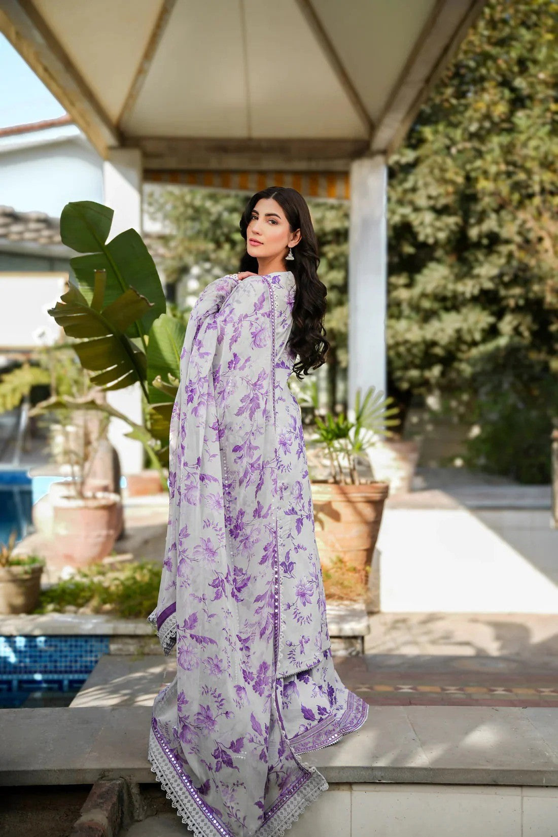 ANEELAS PRINTED LAWN EMBROIDERY DRESS 3 PIECE