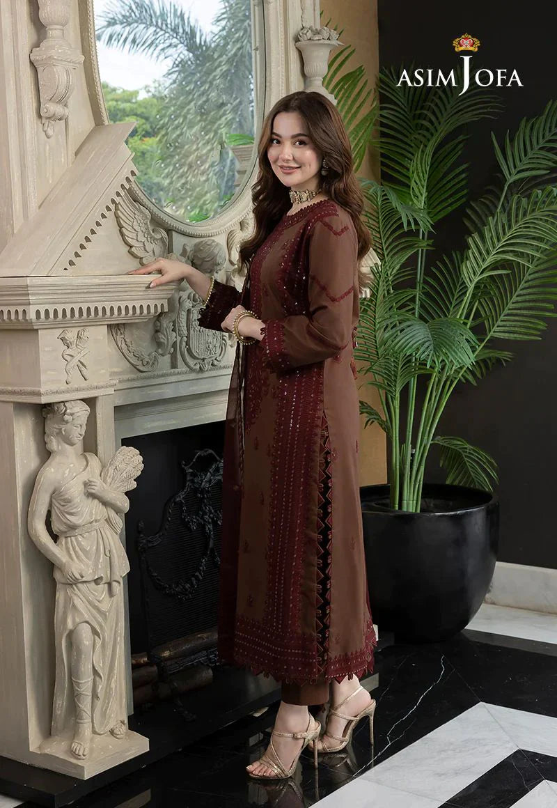 Asim Jofa Lawn 3PC Embroidered With Chiffon Embroidered Dupatta