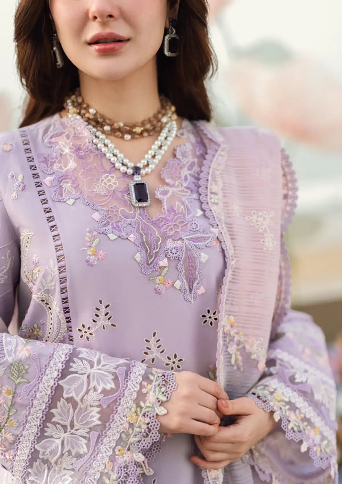 Lawn-3PC Embroidered Shirt with Organza Embroidered Dupatta