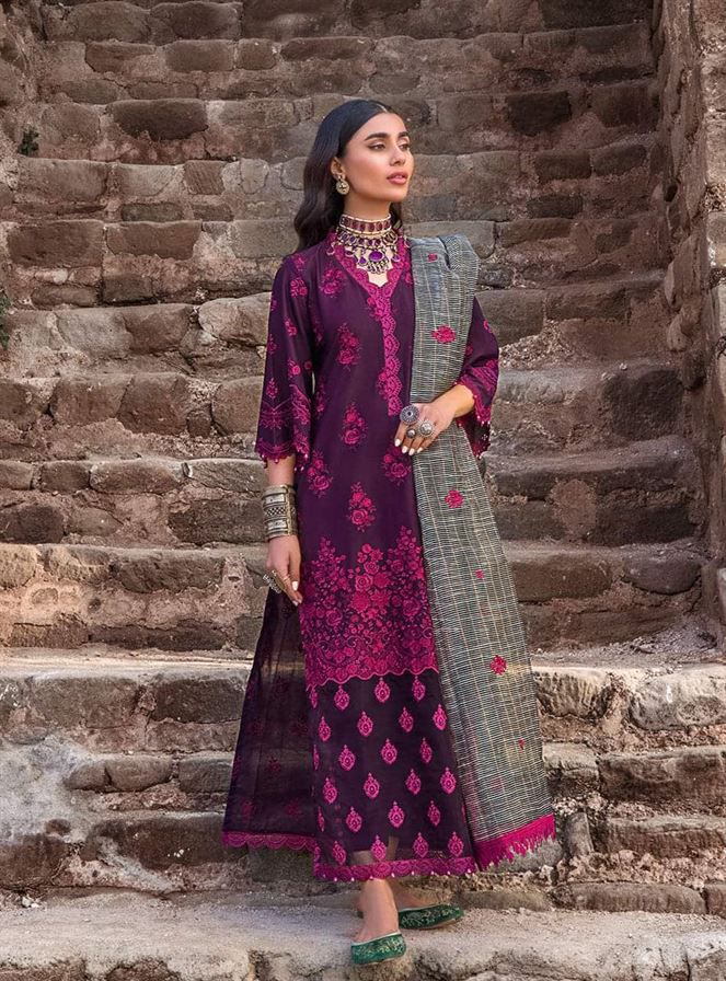 Zainab Chottani - 3PC Embroidered Lawn Suit - unstitch
