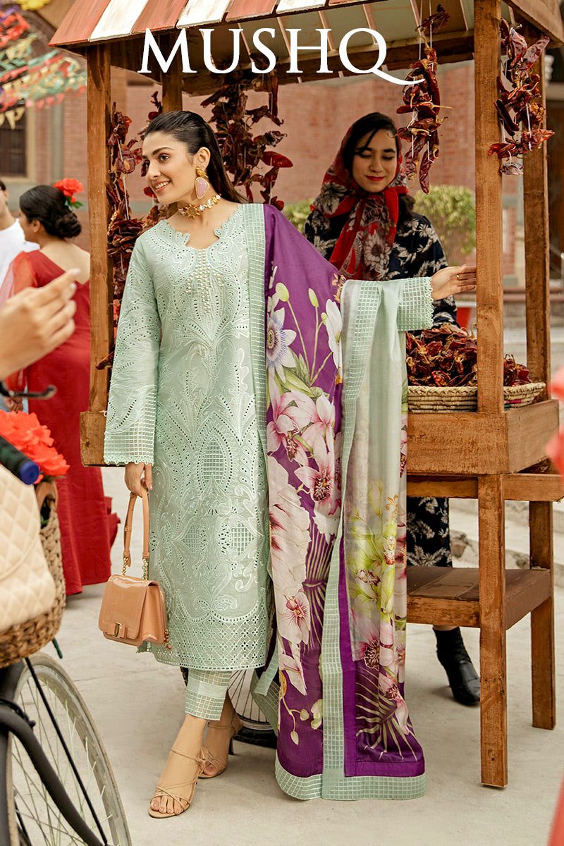 Mushq 3PC Embroidered Lawn Suit - unstitch