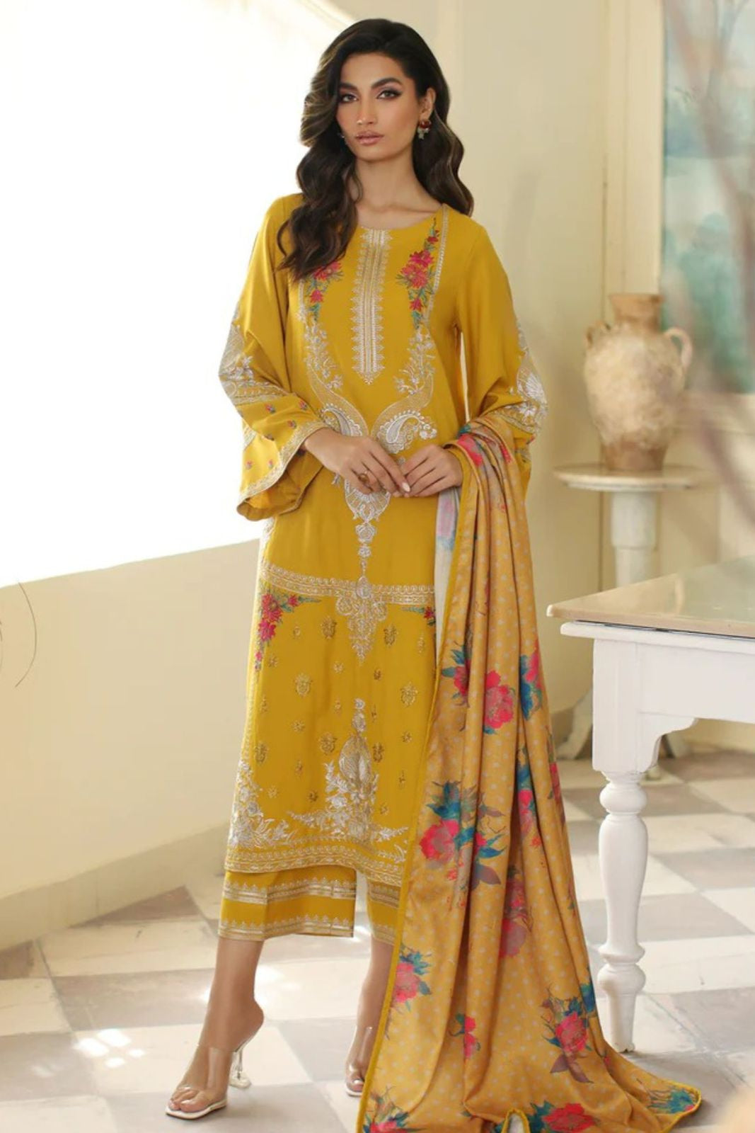 Chrizma 3PC Embroidered Lawn Suit - unstitch
