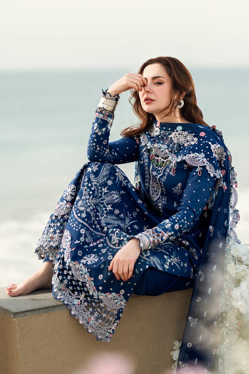 Qalmakar 3PC Embroidered Lawn Suit - unstitch