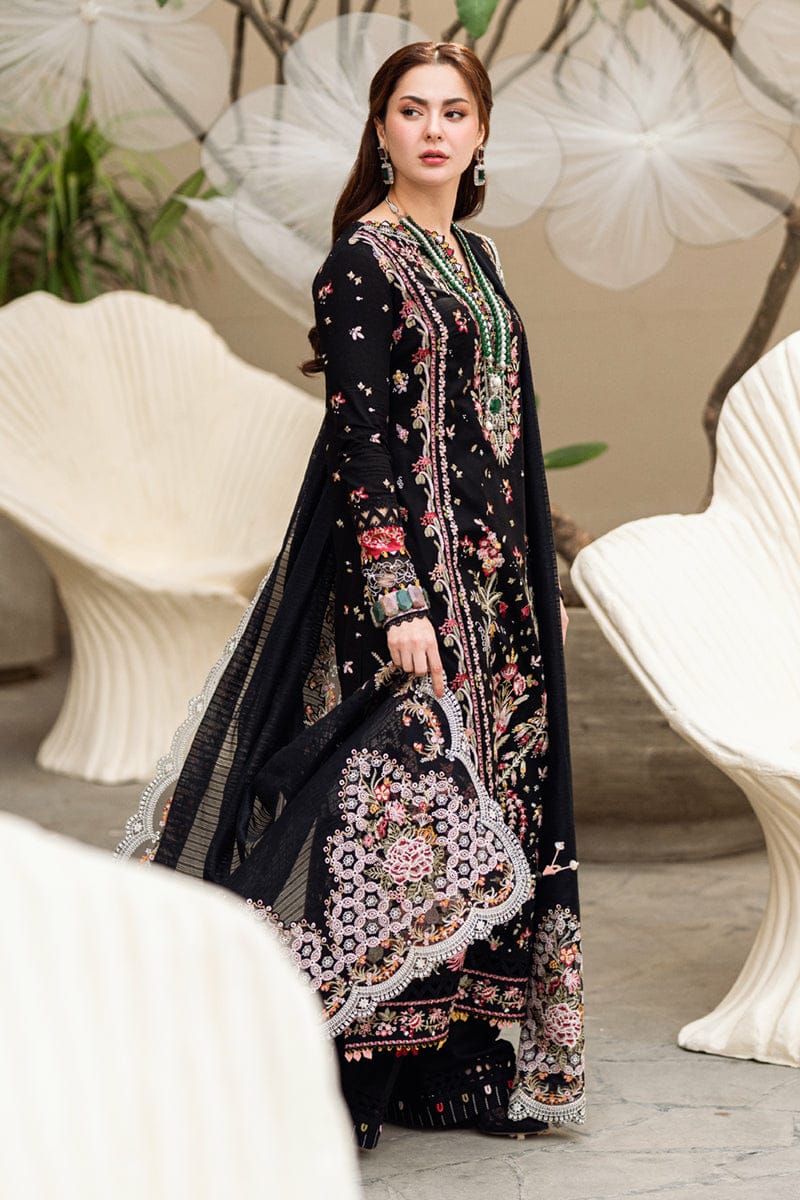 Qalamkar Lawn 3PC Embroidedi With Khadi Net Dupatta
