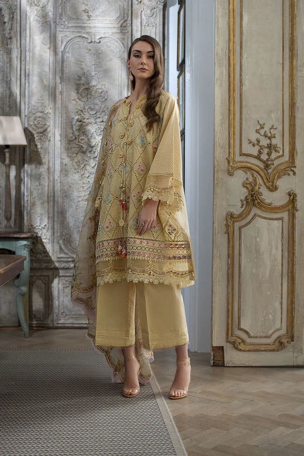 Chrimson Lawn 3PC Heavy Chicken Kari With Chiffon Dupatta