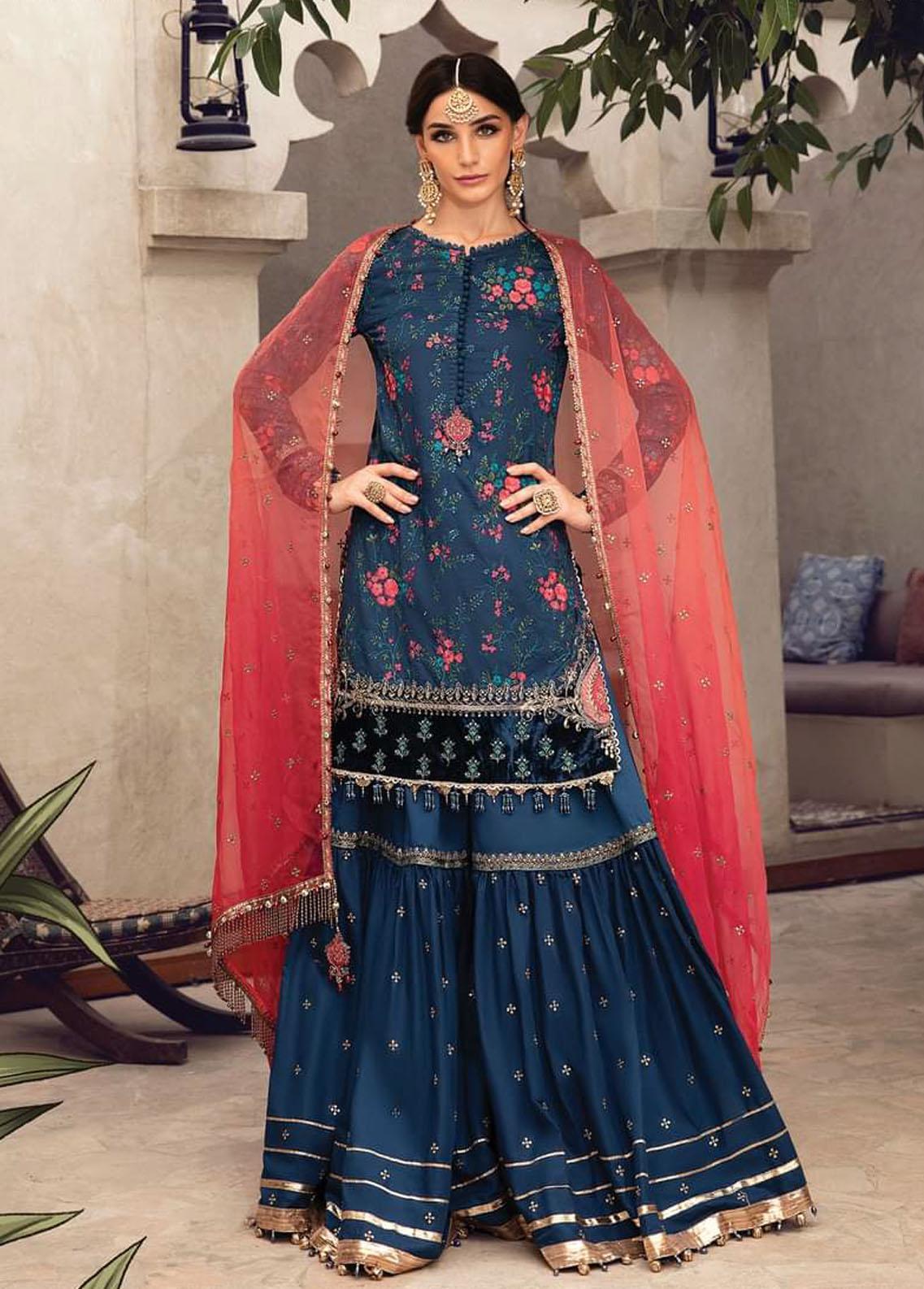 Maria.B Lawn 3PC Embroidered With Chiffon Embroidered Dupatta