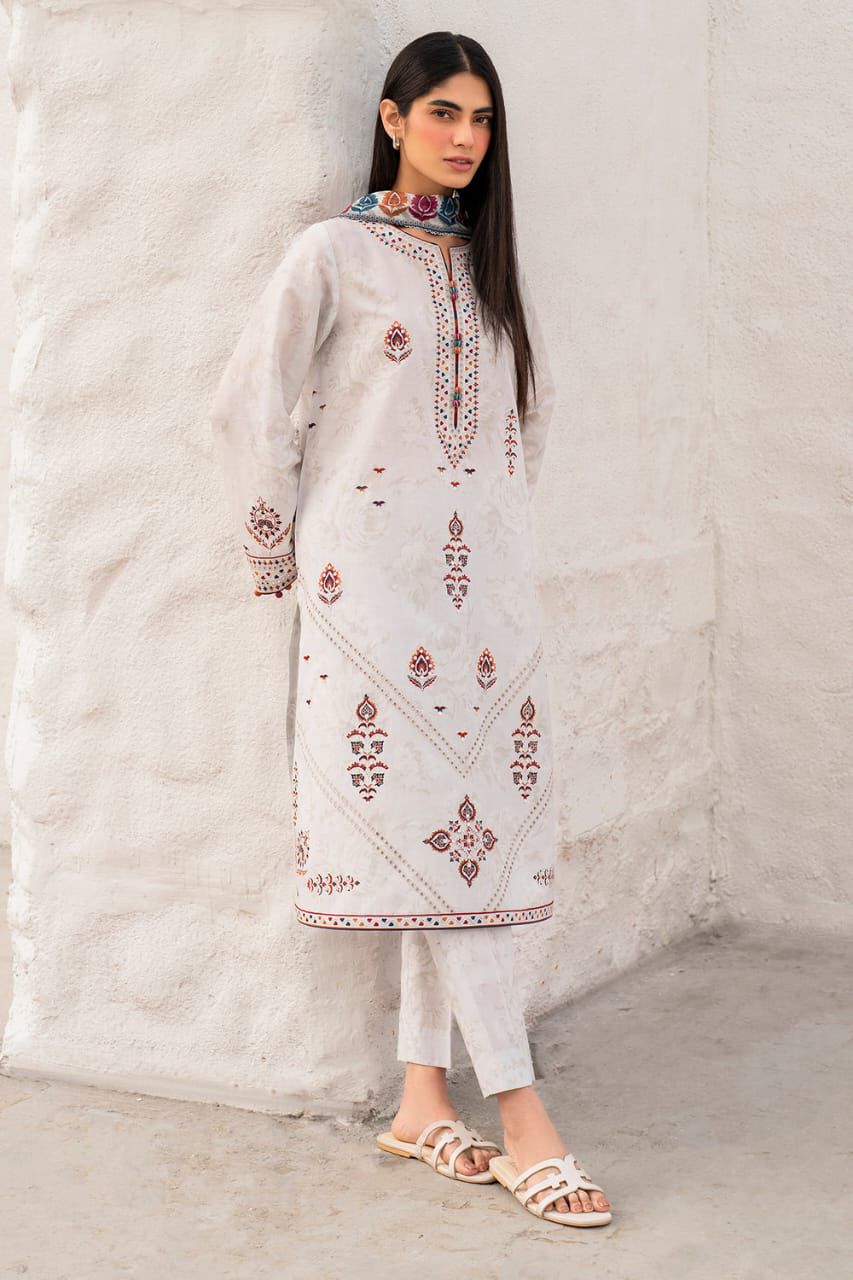 JAZMIN Lawn 3PC Embroidered With VOIL Dupatta