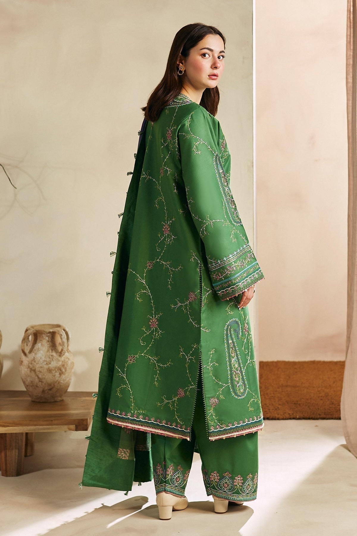 ZARA SHAHJAHAN Lawn-3PC Embroidered with Digital Printed Dupatta