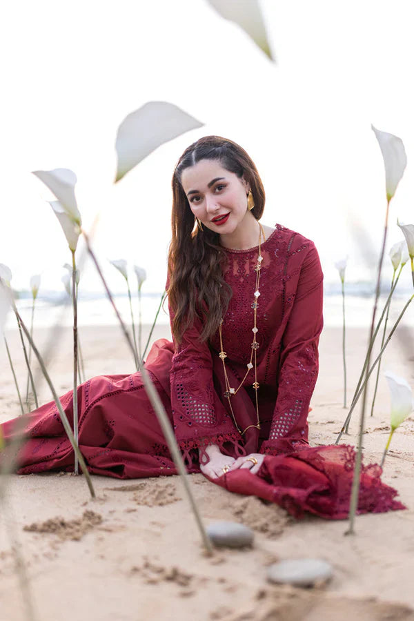 Lawn-3PC Embroidered Shirt with Organza Embroidered Dupatta
