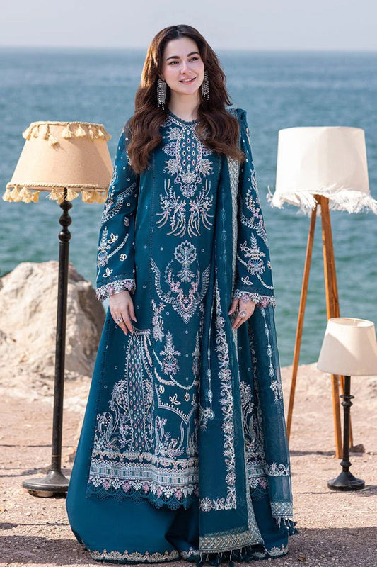 Lawn-3PC Embroidered Shirt with Organza Embroidered Dupatta