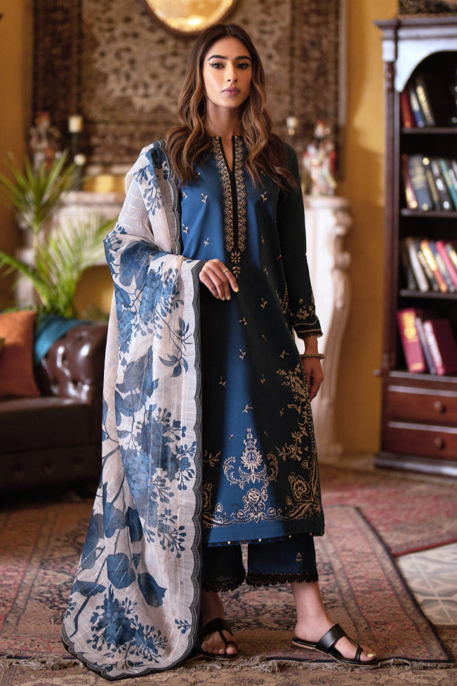 Maria b 3PC Embroidered Lawn Suit - unstitch