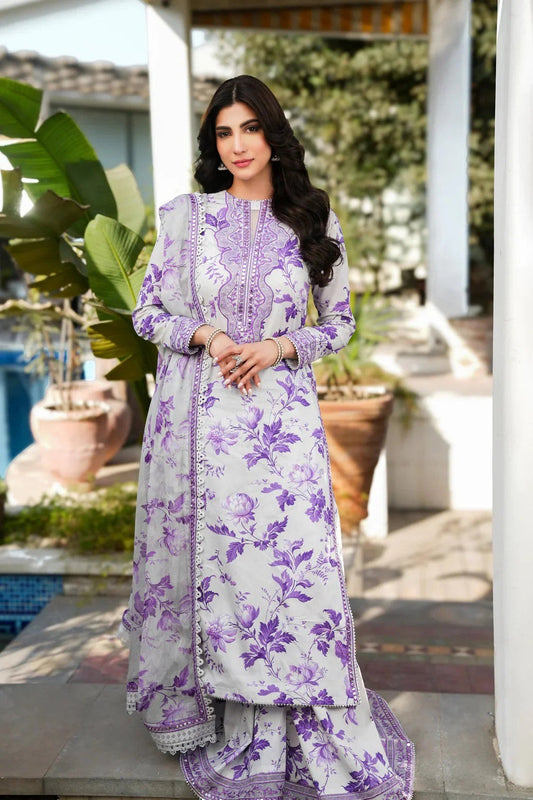 ANEELAS PRINTED LAWN EMBROIDERY DRESS 3 PIECE