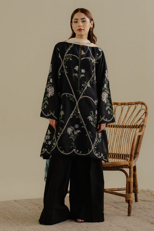 Zara Shah Jahan Lawn 3PC Embroided With Voil Diamond Dupatta