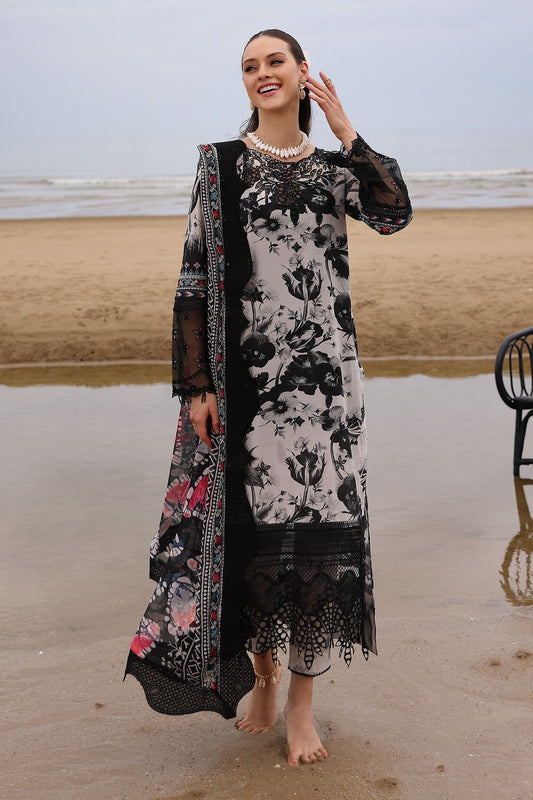 NUREH Lawn 3PC Embroidered WithChiffon Dupatta