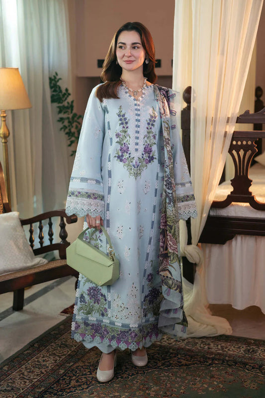 JADE Lawn 3PC Embroidered With Digital Print Dupatta