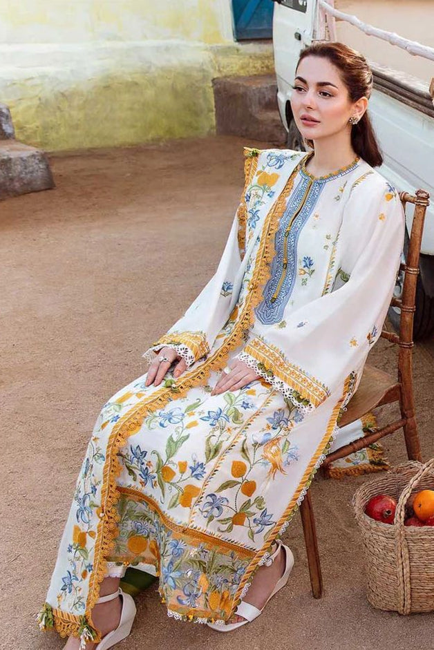 ZAHA by Elan Lawn 3PC Embroidered With Chiffon Embroidery Dupatta
