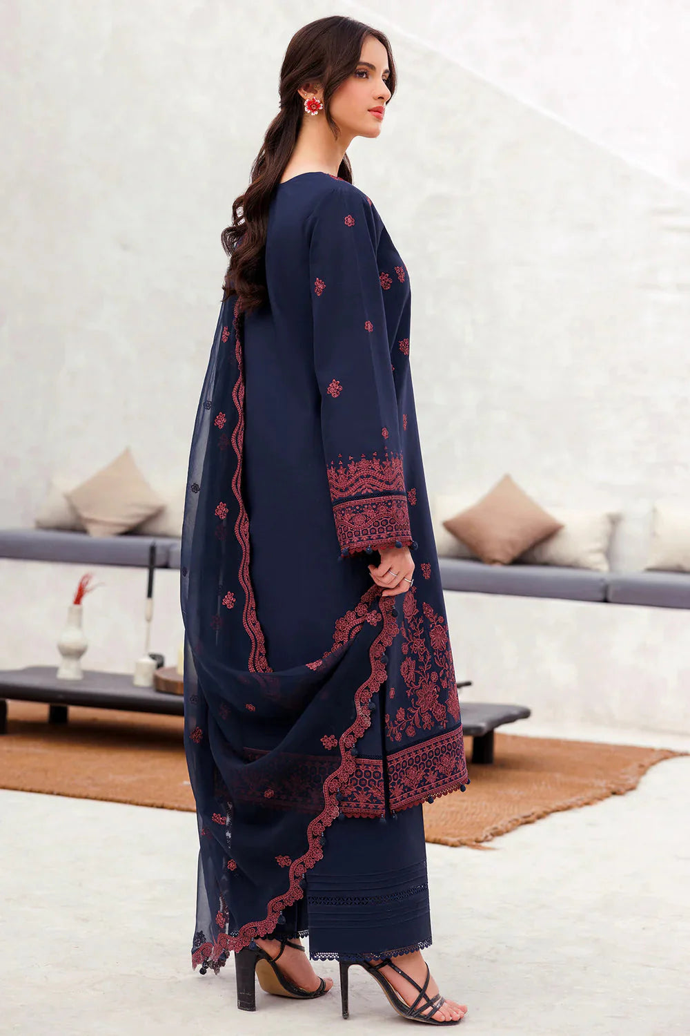 Farasha - Bahaar 3 PCs Embroidered Lawn - Unstitch