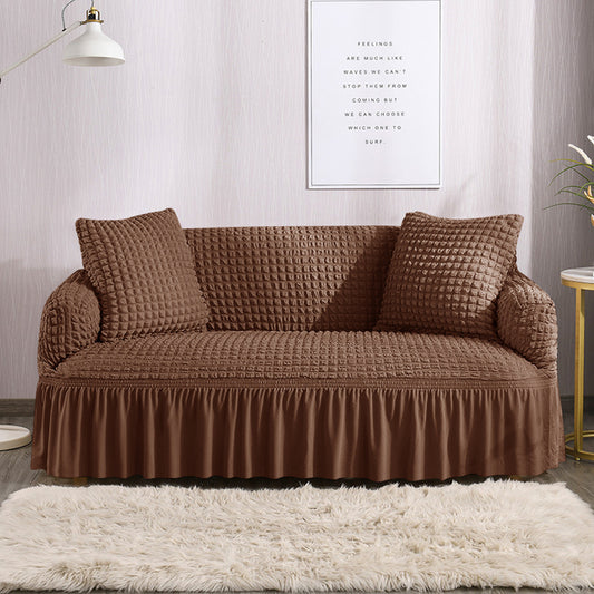 Bubble Turkish Style Sofa Cover - Copper Brown