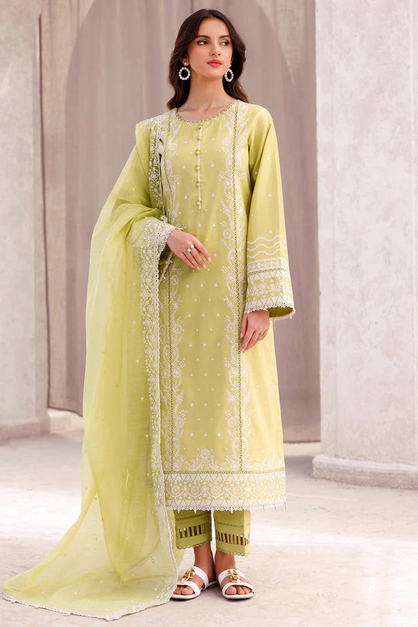 Farasha 3PC Embroidered Lawn Suit - unstitch