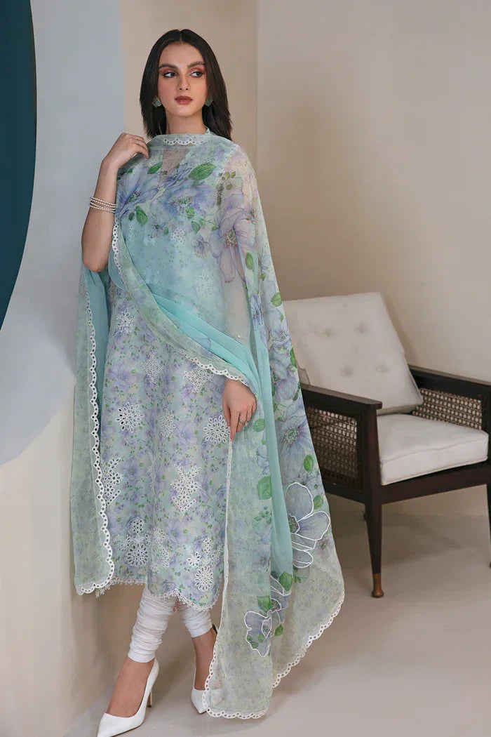 BAROQUE Lawn 3PC Embroidered With Chiffon Dupatta
