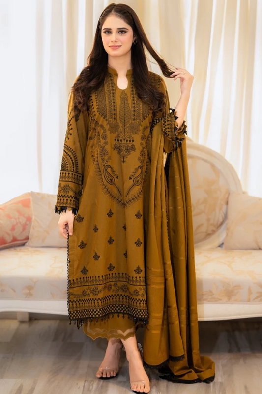 Libaas 3PC Embroidered Lawn Suit - unstitch