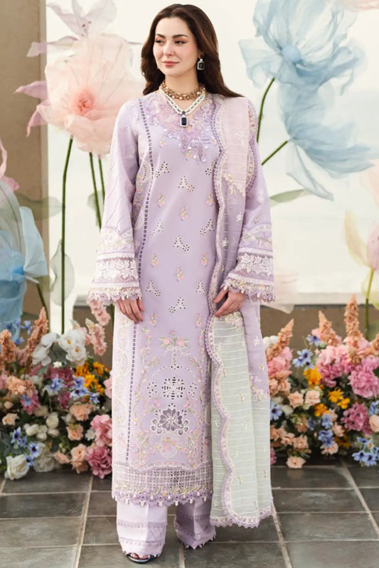 Lawn-3PC Embroidered Shirt with Organza Embroidered Dupatta
