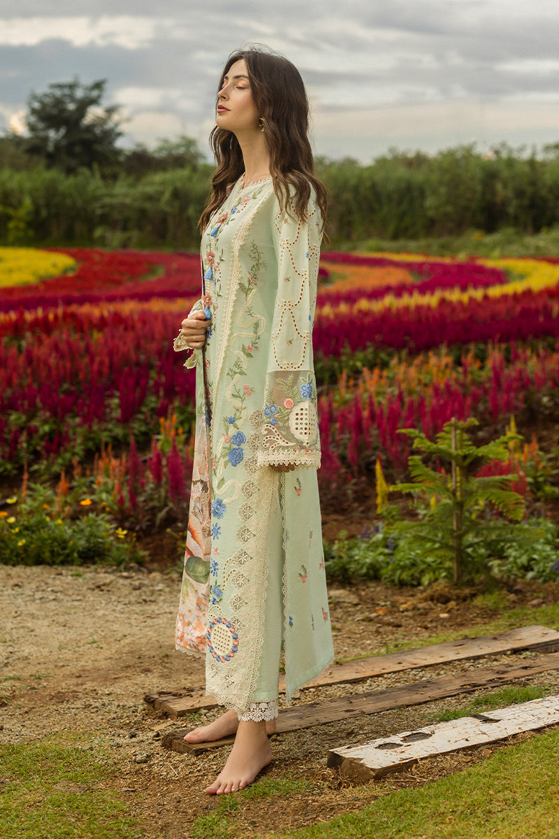 Lawn-3PC Embroidered Shirt with Digital Printed Jacquard Dupatta