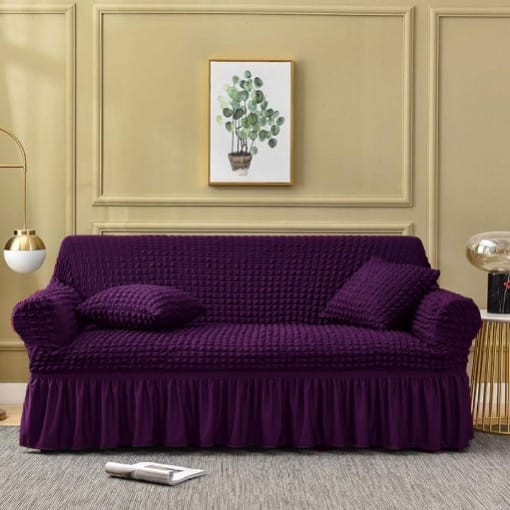 Bubble Turkish Style Sofa Cover - Purple