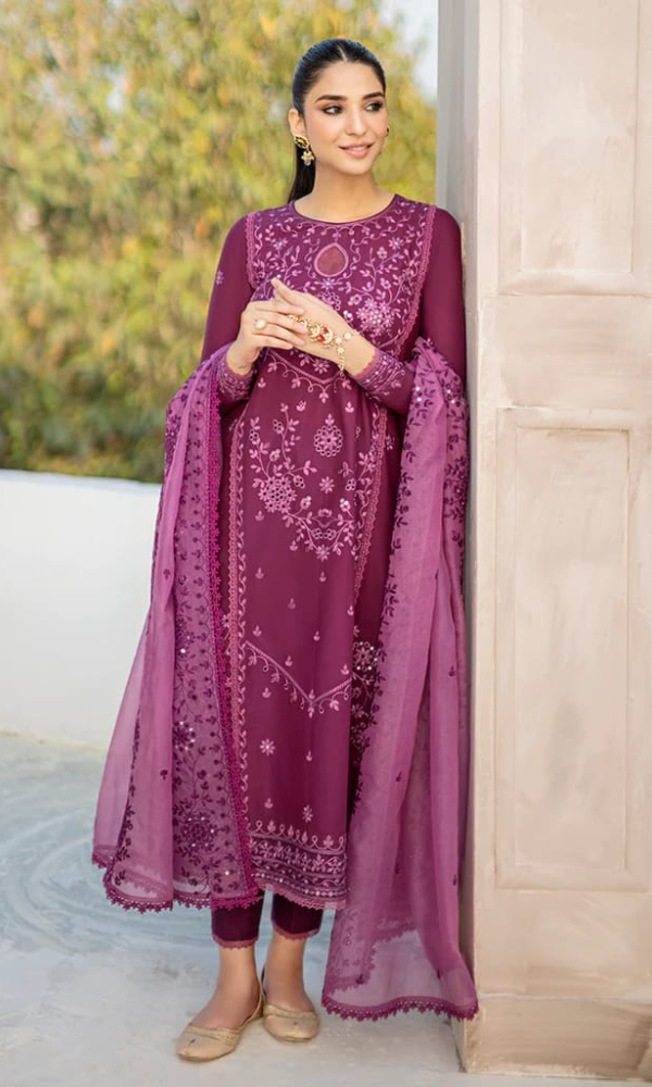 Asim Jofa - 3PC Embroidered Lawn Suit - unstitch