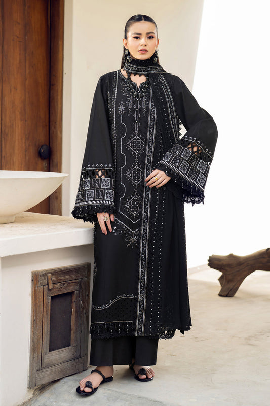 NAQSHI Lawn 3PC Embroidered WithChiffon Embroidery Dupatta