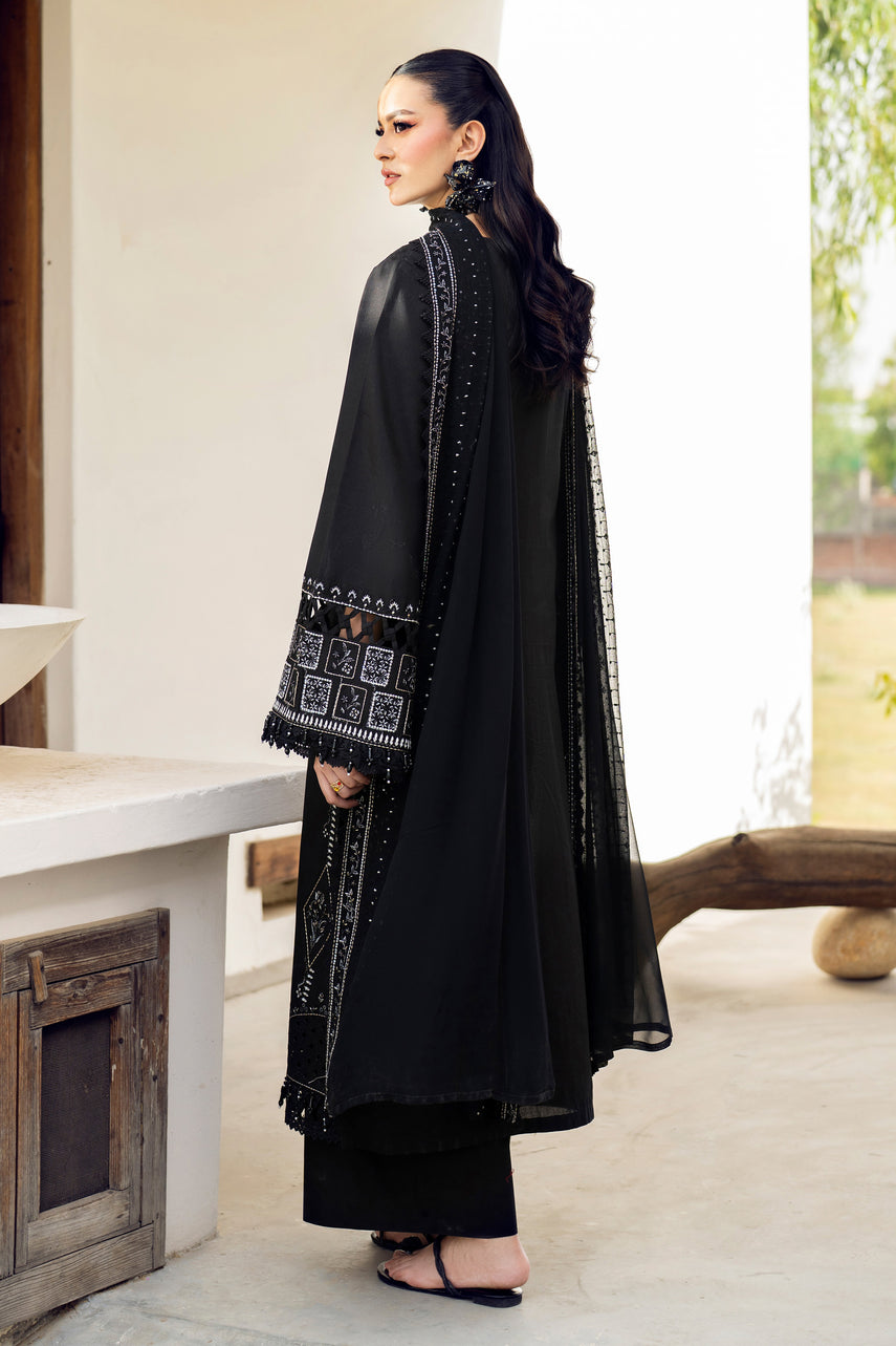 NAQSHI Lawn 3PC Embroidered WithChiffon Embroidery Dupatta