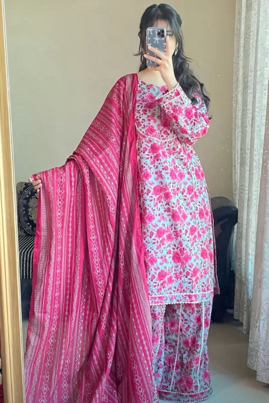 Bin saeed 3 Pcs Digital Print Lawn - Unstitch