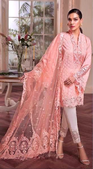 Anaya by kiran Chaudrey 3PC Embroidered Lawn Suit - unstitch