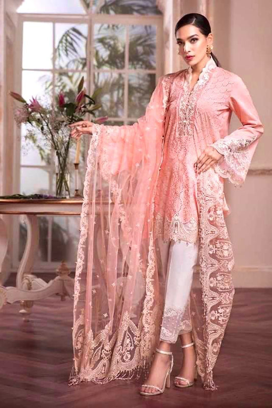 Anaya by kiran Chaudrey 3PC Embroidered Lawn Suit - unstitch