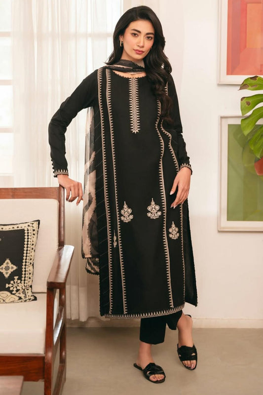 Mahamira 3PC Embroidered Lawn Suit - unstitch