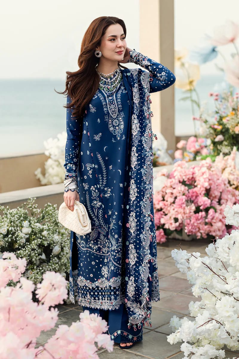 Qalmakar 3PC Embroidered Lawn Suit - unstitch
