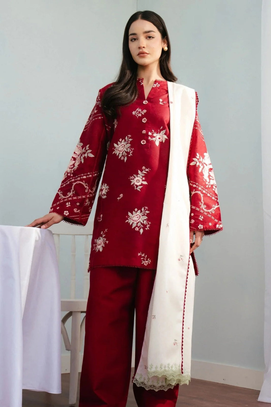 CoCo by ZaraShah jahan 3PC Embroidered Lawn Suit - unstitch