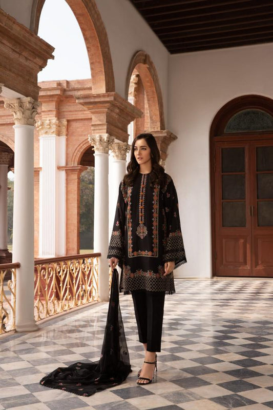 Bareeze Lawn 3PC Embroidedi With Chiffon Dupatta