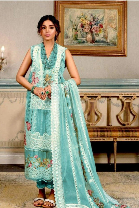 Chrimson Lawn 3PC Embroided With Organza Dupatta