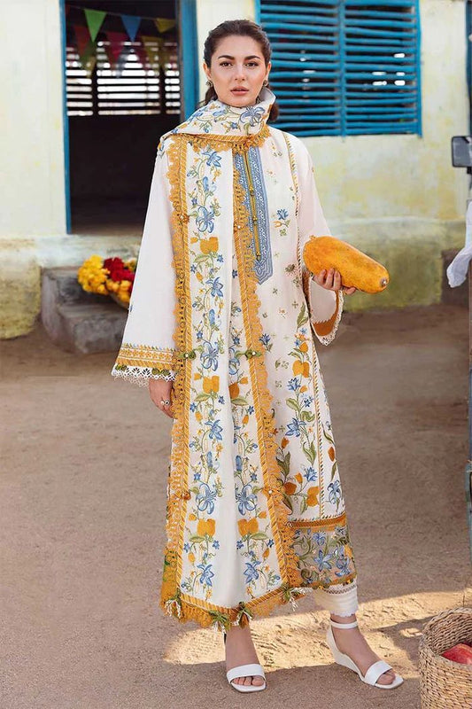 Zaha bt Elan Lawn 3PC Embroided With Chiffon Dupatta