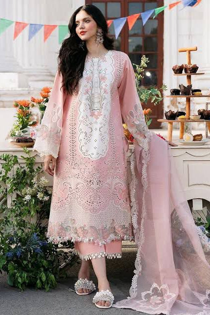 Allys Lawn 3PC Heavy Chicken Kari With Chiffon Dupatta