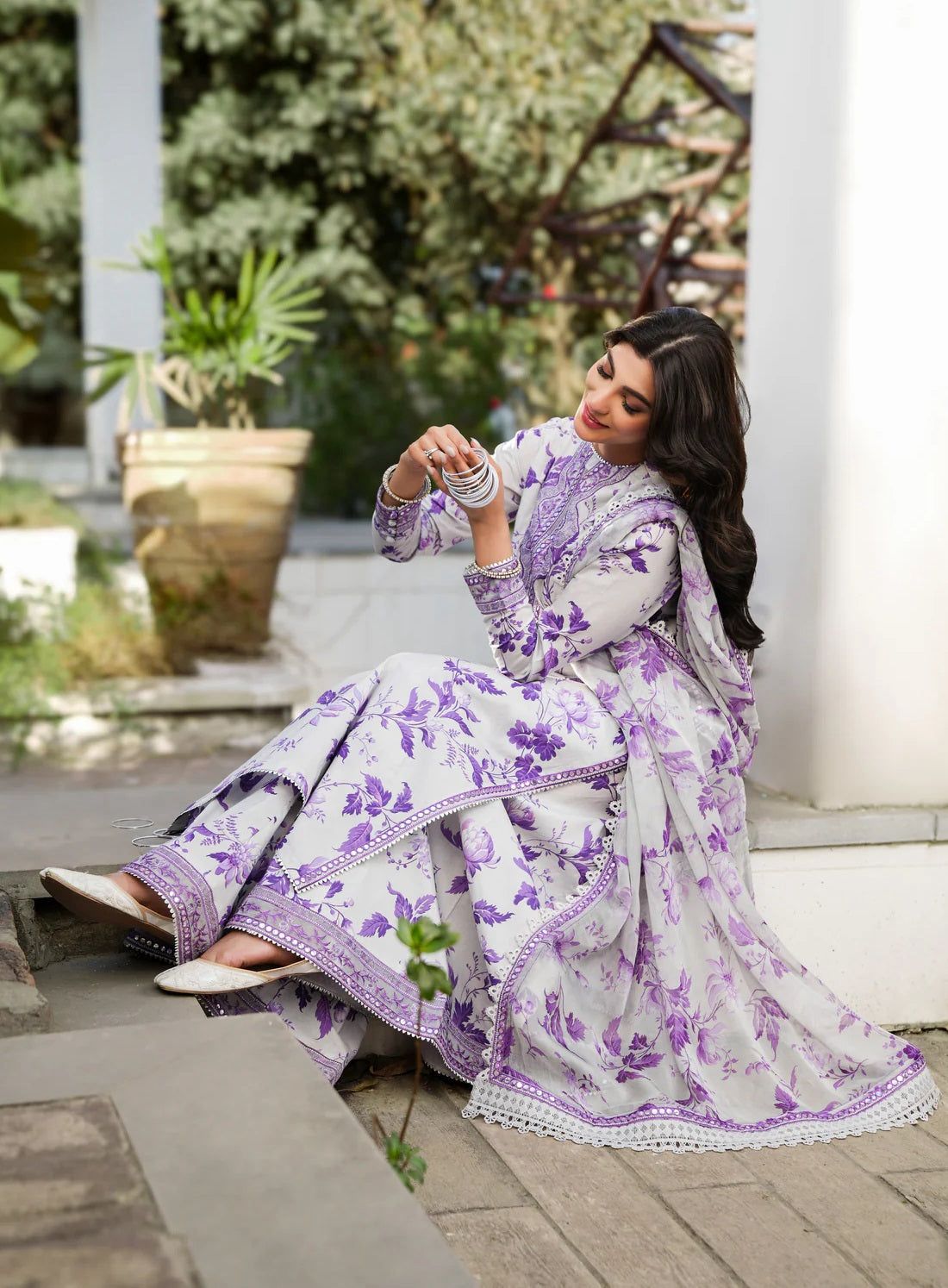 ANEELAS PRINTED LAWN EMBROIDERY DRESS 3 PIECE