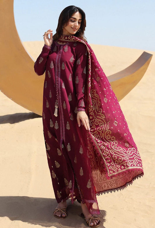CRIMSON 3 Pcs LAWN EMBROIDERY DRESS With Diamond Dupatta