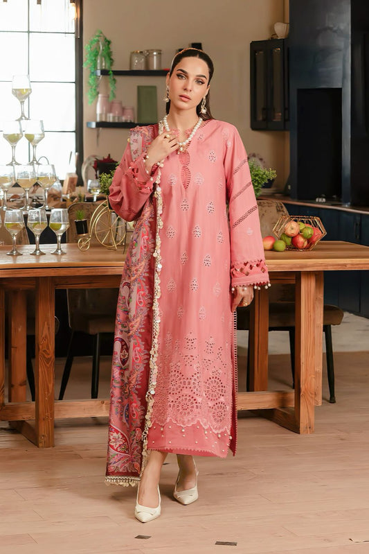 Mahnur 3 Pcs LAWN EMBROIDERY DRESS With Diamond Dupatta