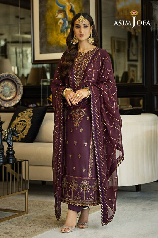 Asim Jofa Lawn 3PC Embroidered With Chiffon Embroidered Dupatta