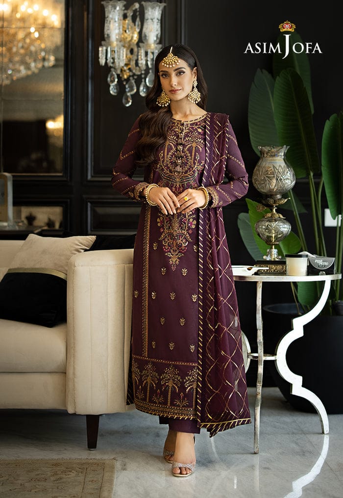 Asim Jofa Lawn 3PC Embroidered With Chiffon Embroidered Dupatta