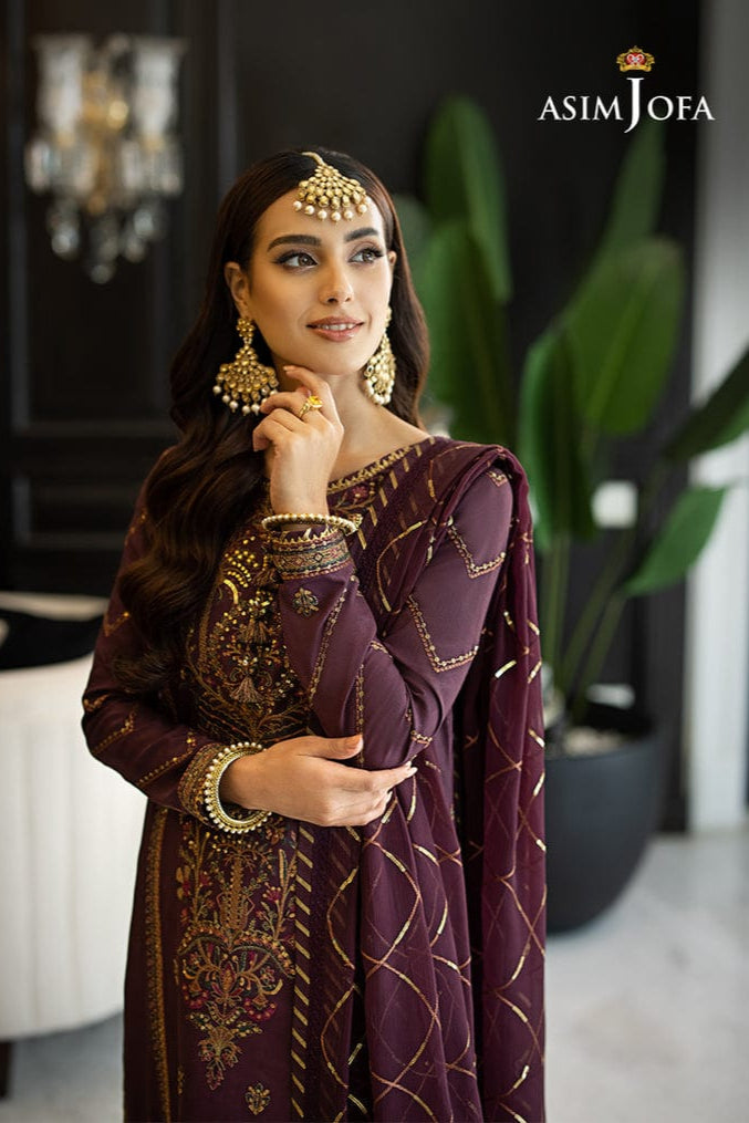 Asim Jofa Lawn 3PC Embroidered With Chiffon Embroidered Dupatta