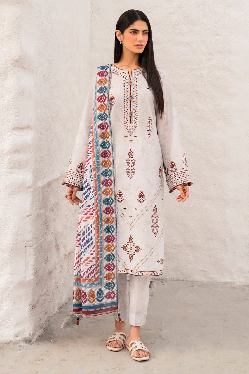 JAZMIN Lawn 3PC Embroidered With VOIL Dupatta