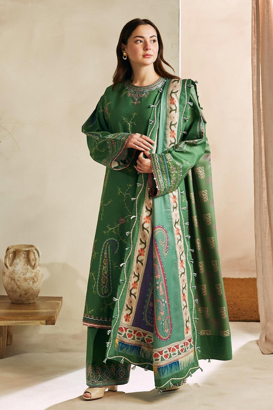 ZARA SHAHJAHAN Lawn-3PC Embroidered with Digital Printed Dupatta